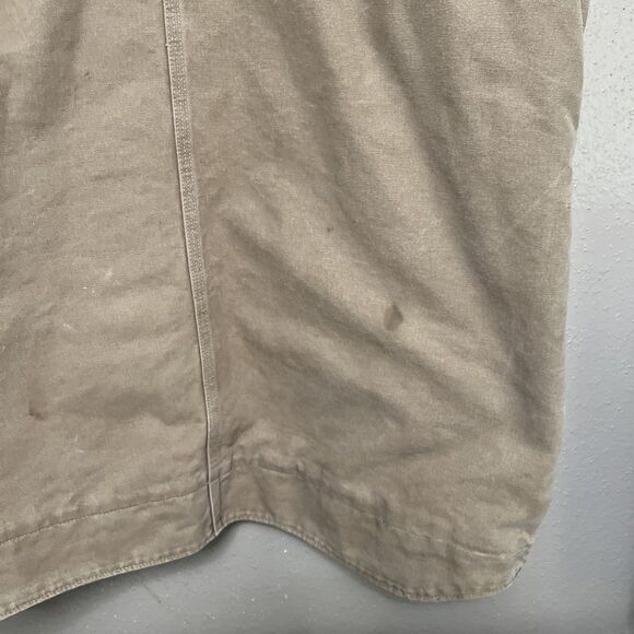 Carhartt  Denim Jacket RN#14806 Mens Size XL Brown Fleece Lined Distressed Logo - Picture 4 of 12